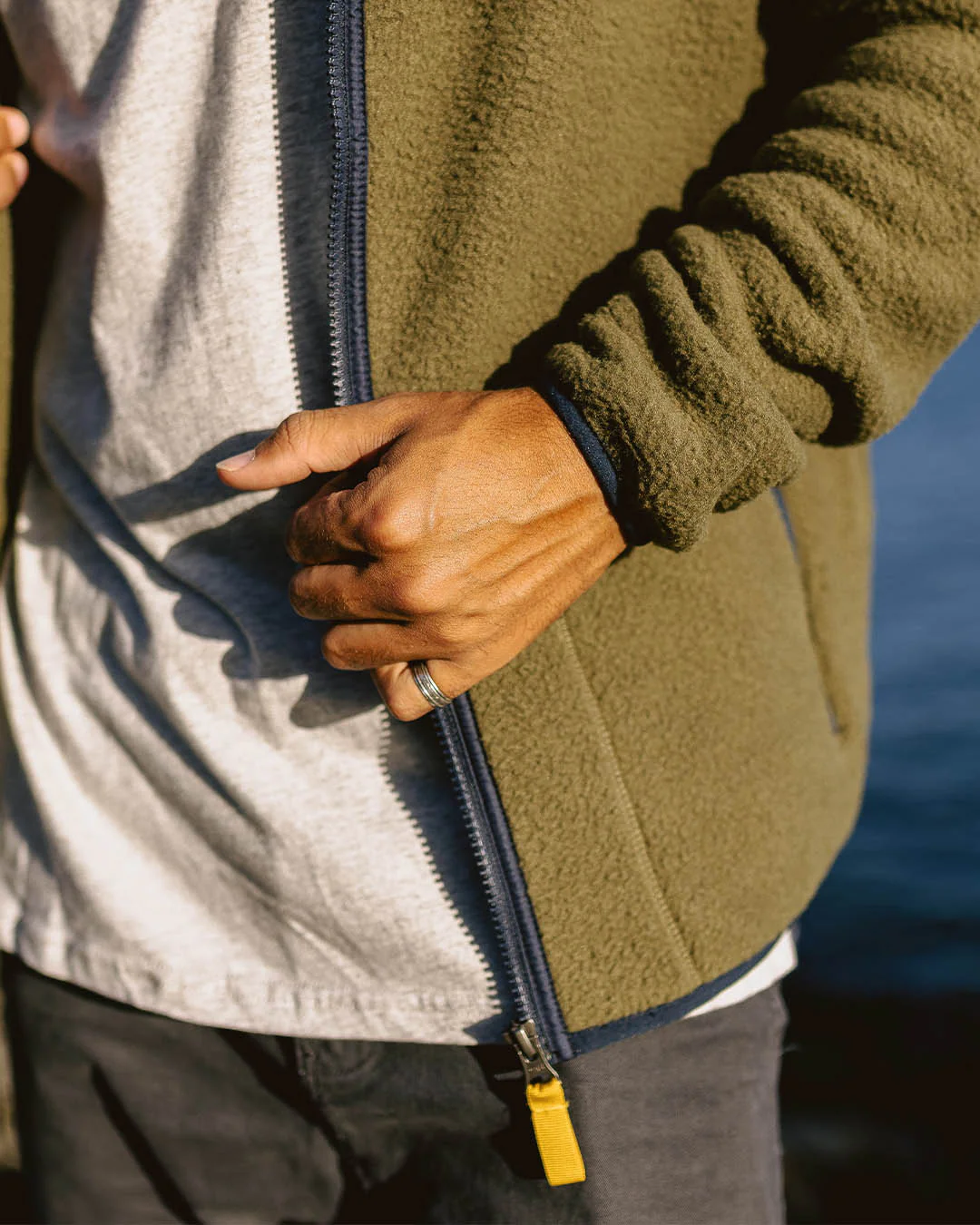 Tripper Full Zip Sherpa Fleece - Khaki - Image 5