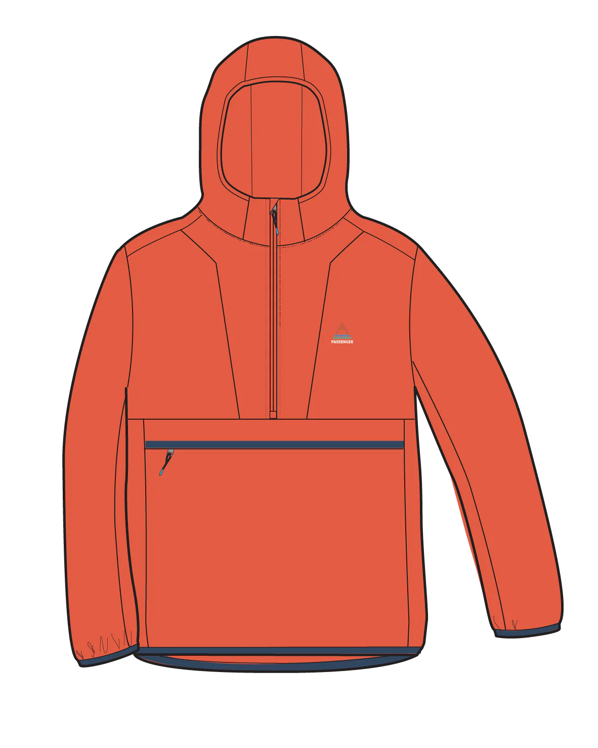 Viento Windshell Anorak - Ember Orange - Image 12