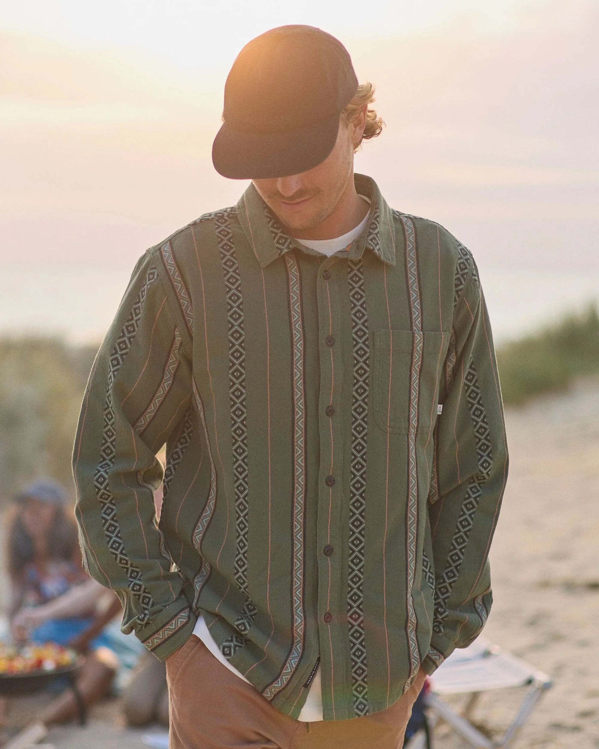 Voyage Jacquard Shirt - Wild Green Stripe