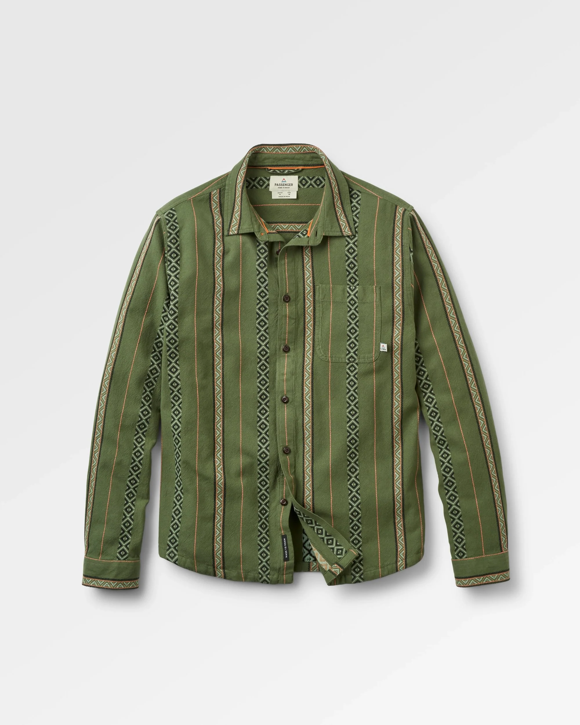 Voyage Jacquard Shirt - Wild Green Stripe - Image 2