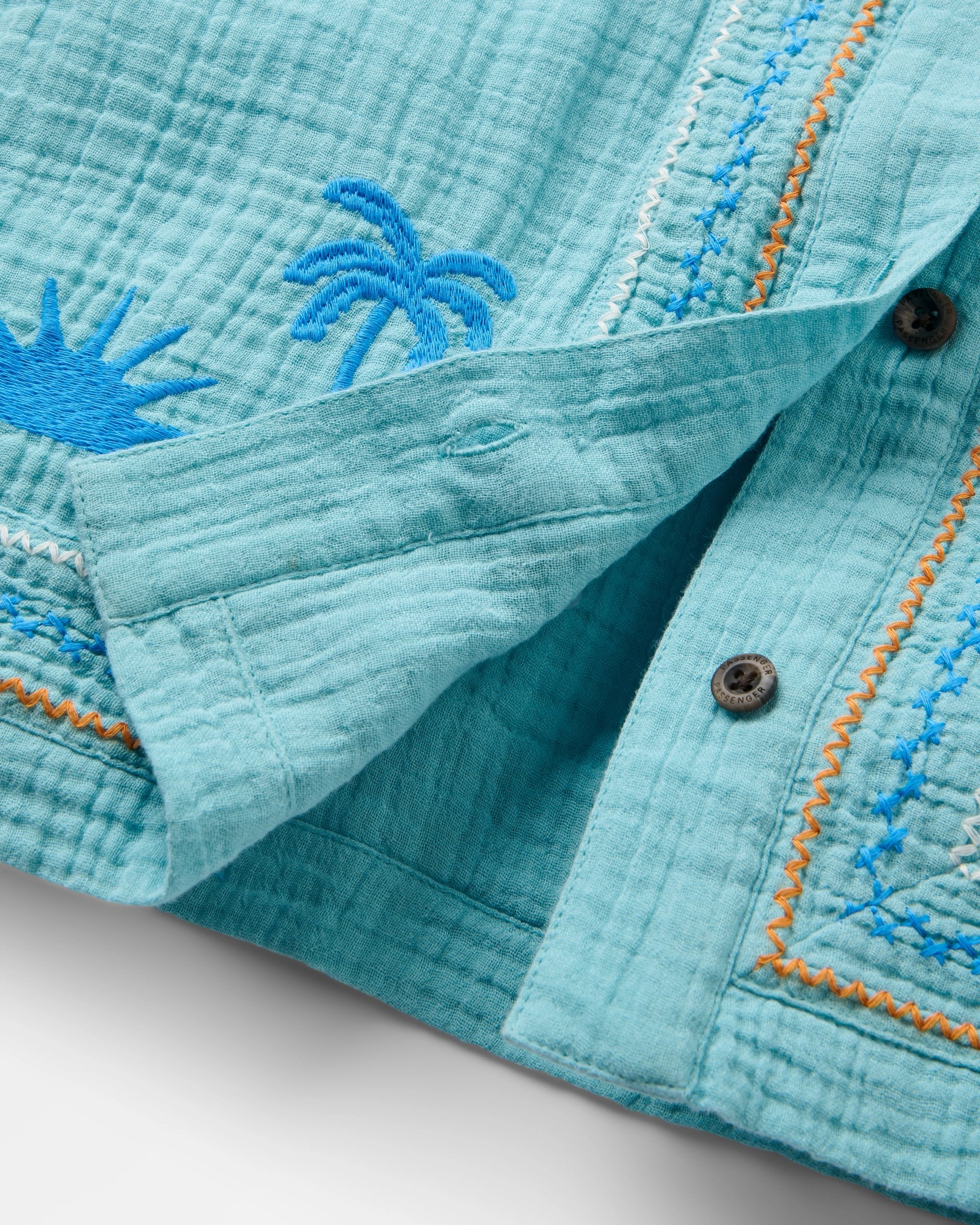 Waveney Short Sleeve Shirt - Retro Blue - Image 9