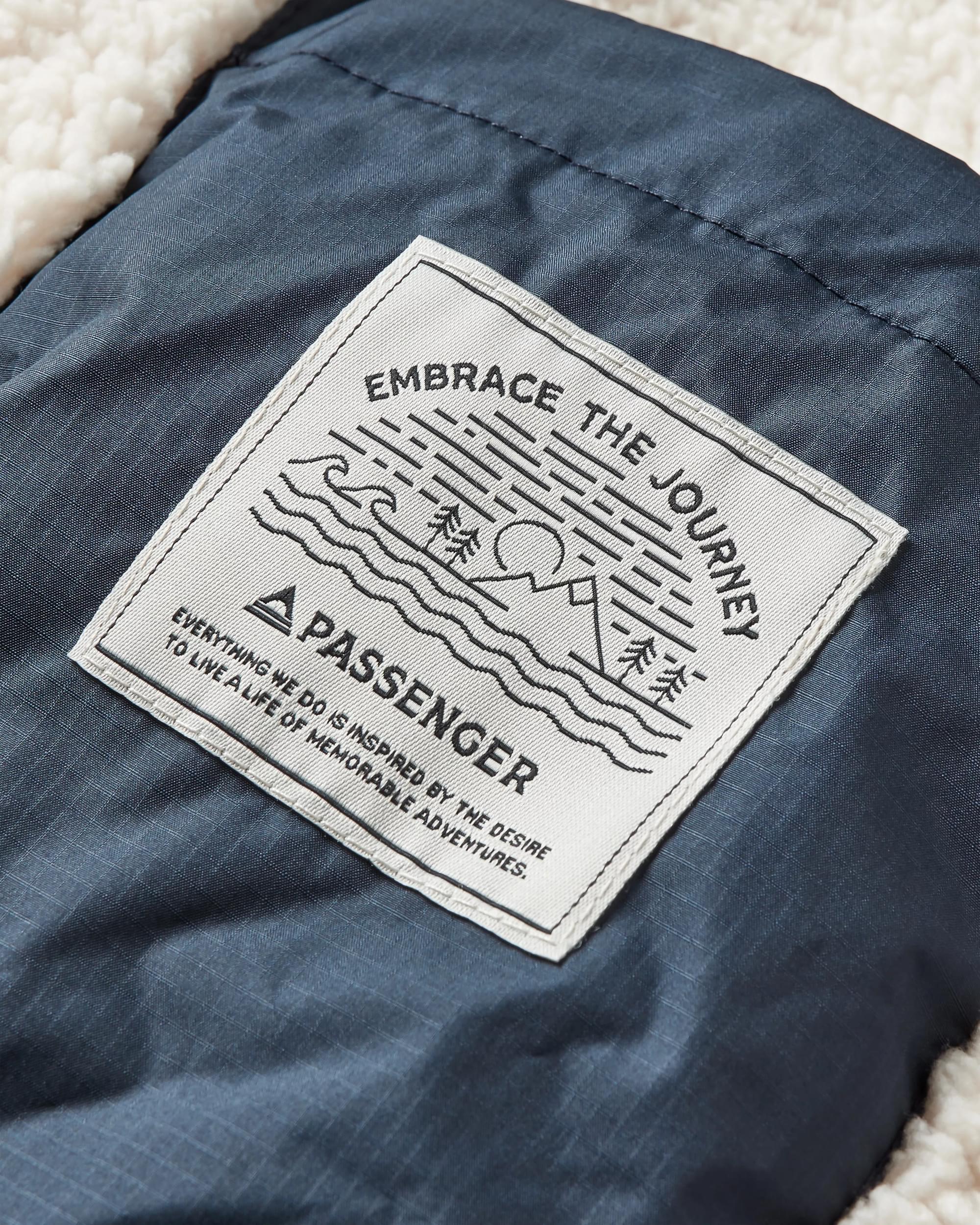 Waves Sherpa Lined Changing Robe - Scenic Navy - Image 7
