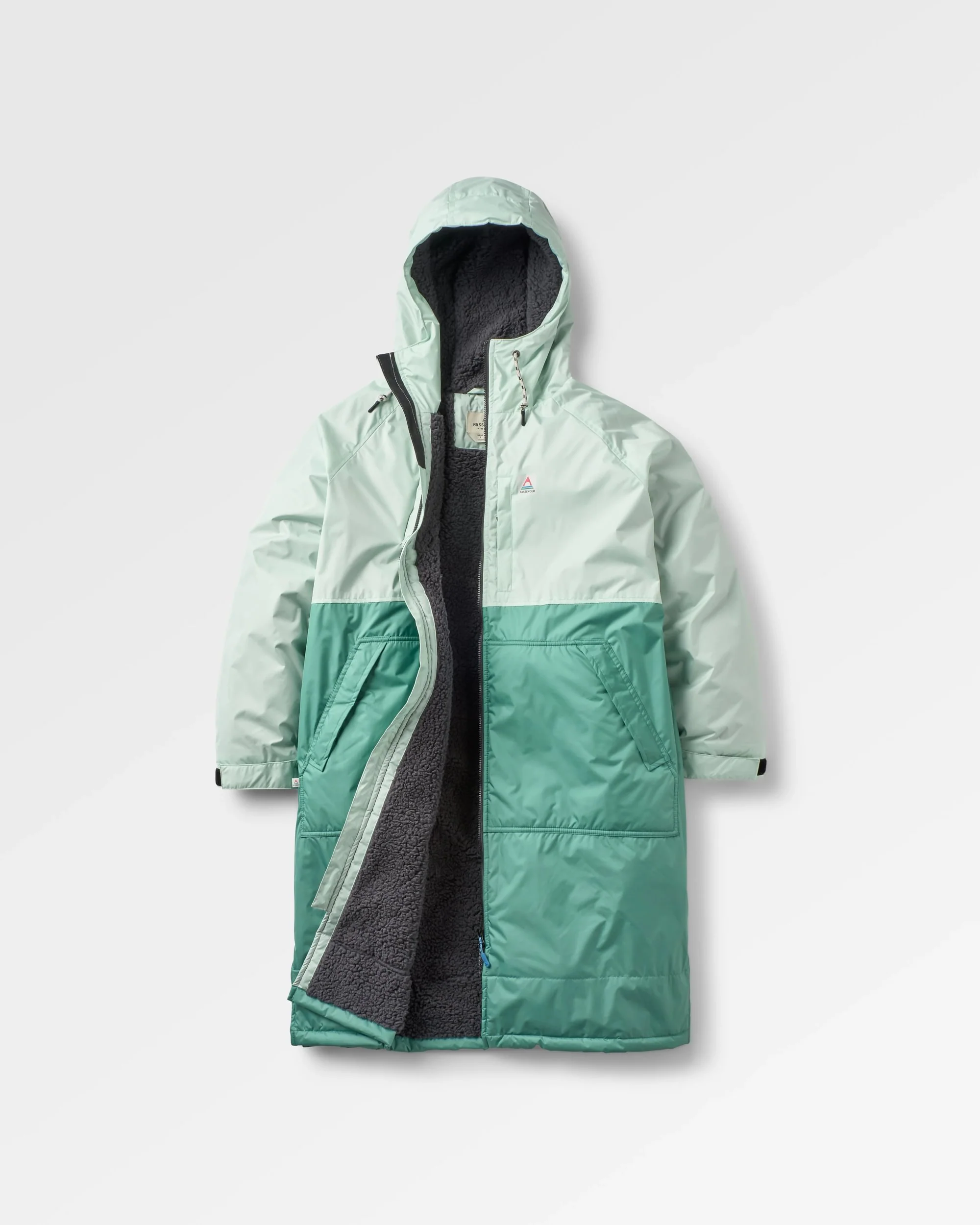 Waves Sherpa Lined Changing Robe - Spearmint/Deep Ocean
