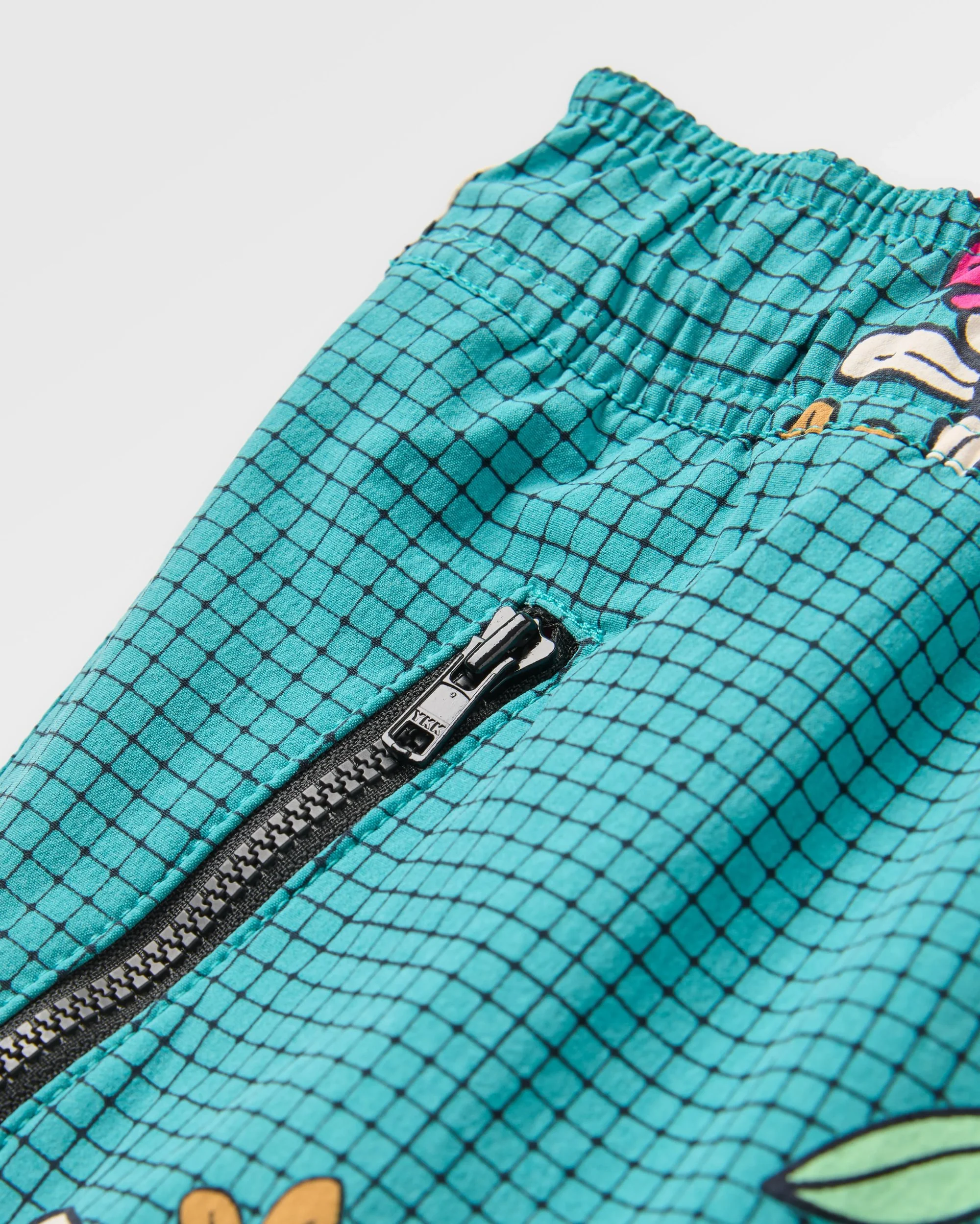Way Out Netplus® All Purpose Short - Floral Grid Ocean Teal - Image 3