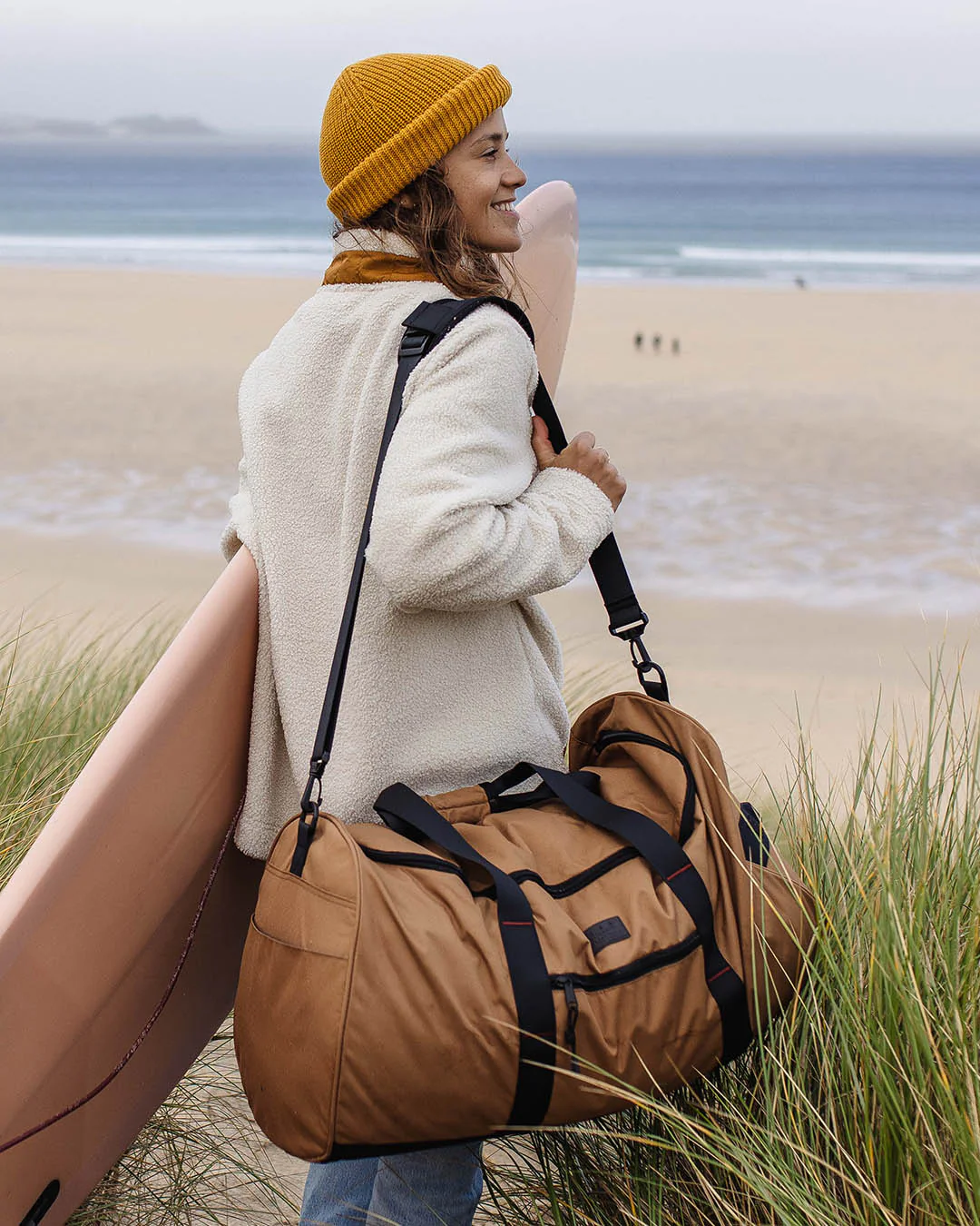 Weekender 58L Polyester Duffle Bag - Golden Brown