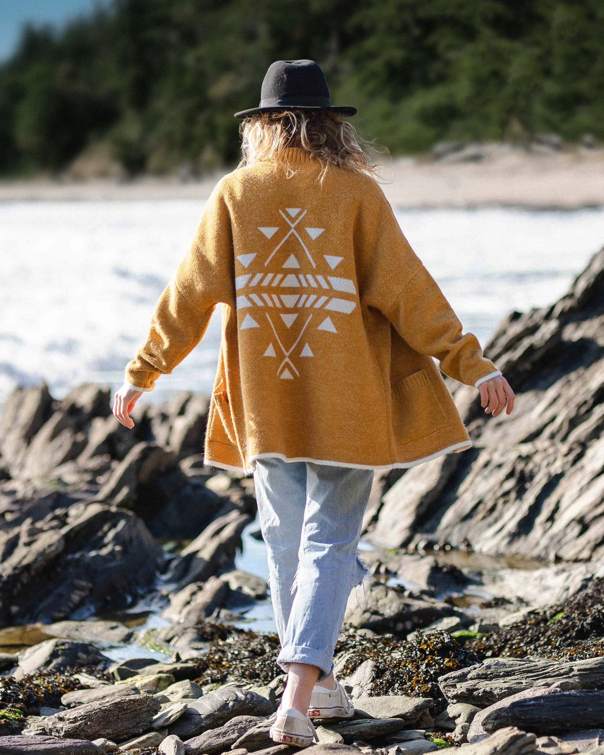 West Coast Knitted Cardigan - Sunset Yellow Marl