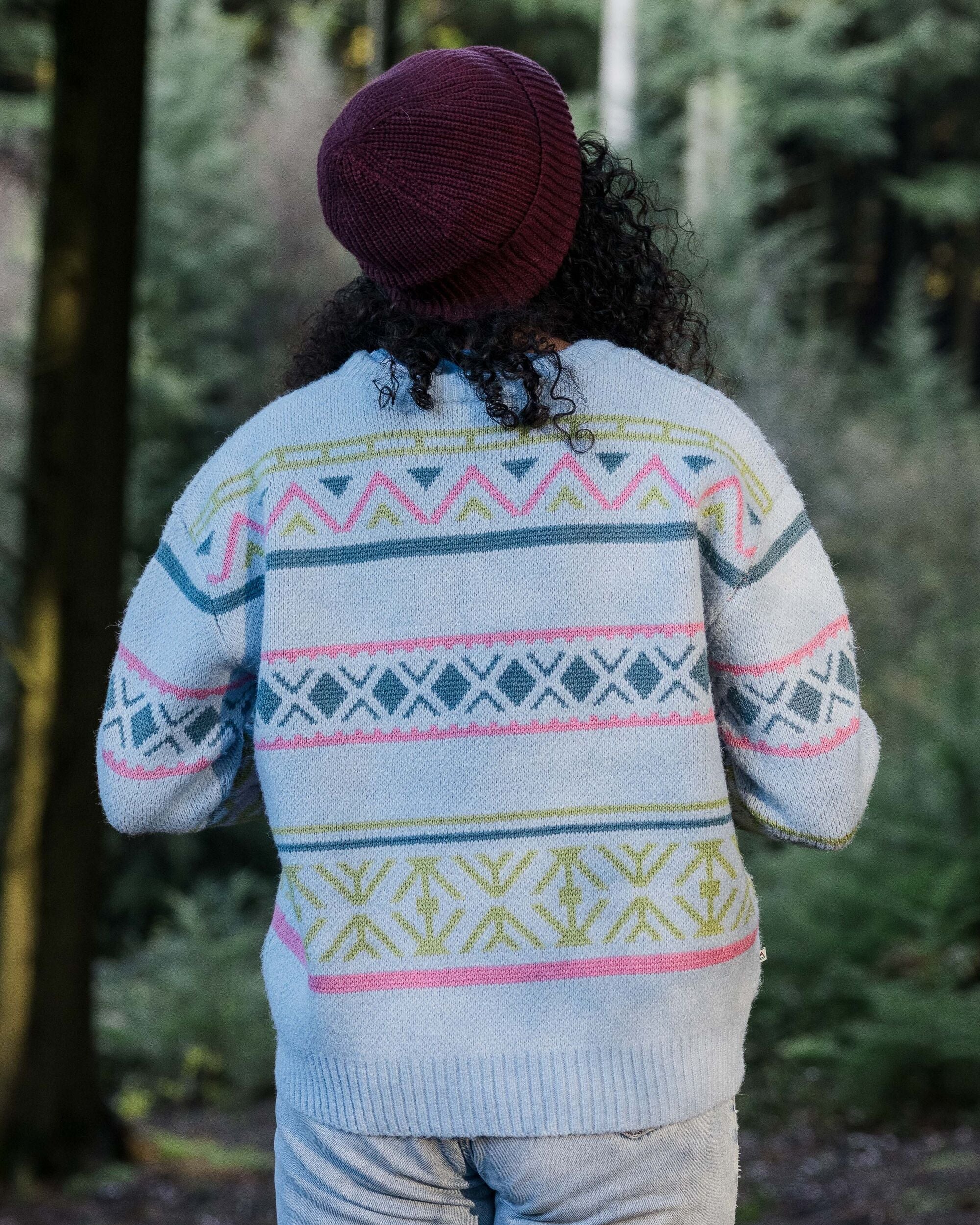 Whimsical Knitted Jumper - Homespun Stripe Blue Fog - Image 3