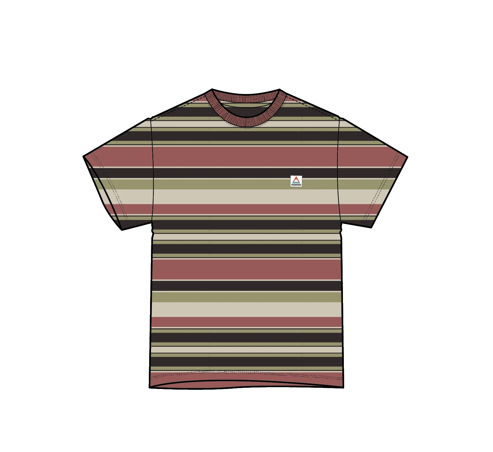 Wild Pine Stripe T-Shirt - Redwood Multi Stripe - Image 5