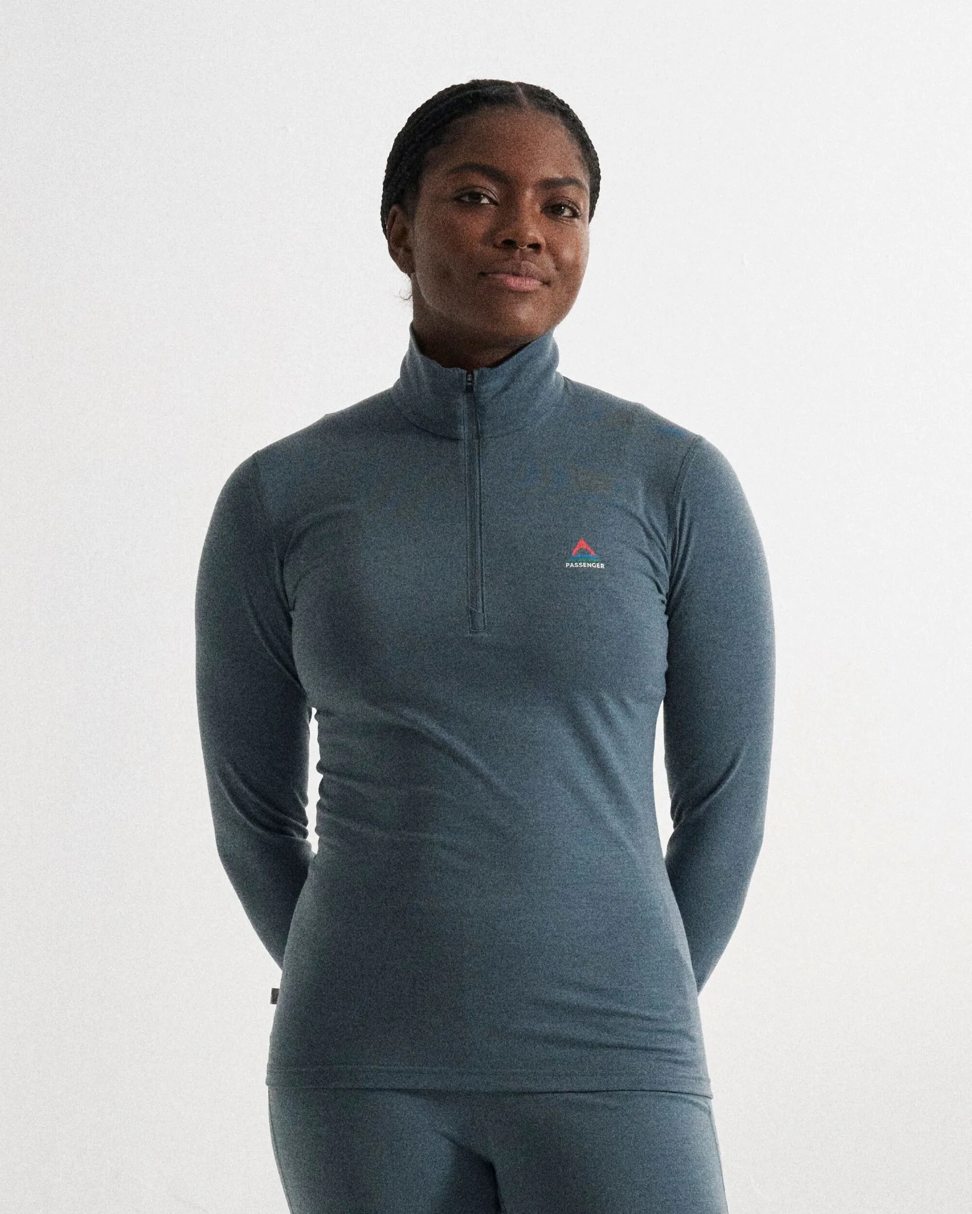 Women's Merino Blend Base Layer Top - Storm Grey