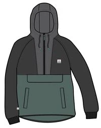 Woodland Hooded 1/2 Zip Polar Fleece - Black/ Dark Forest - Image 6