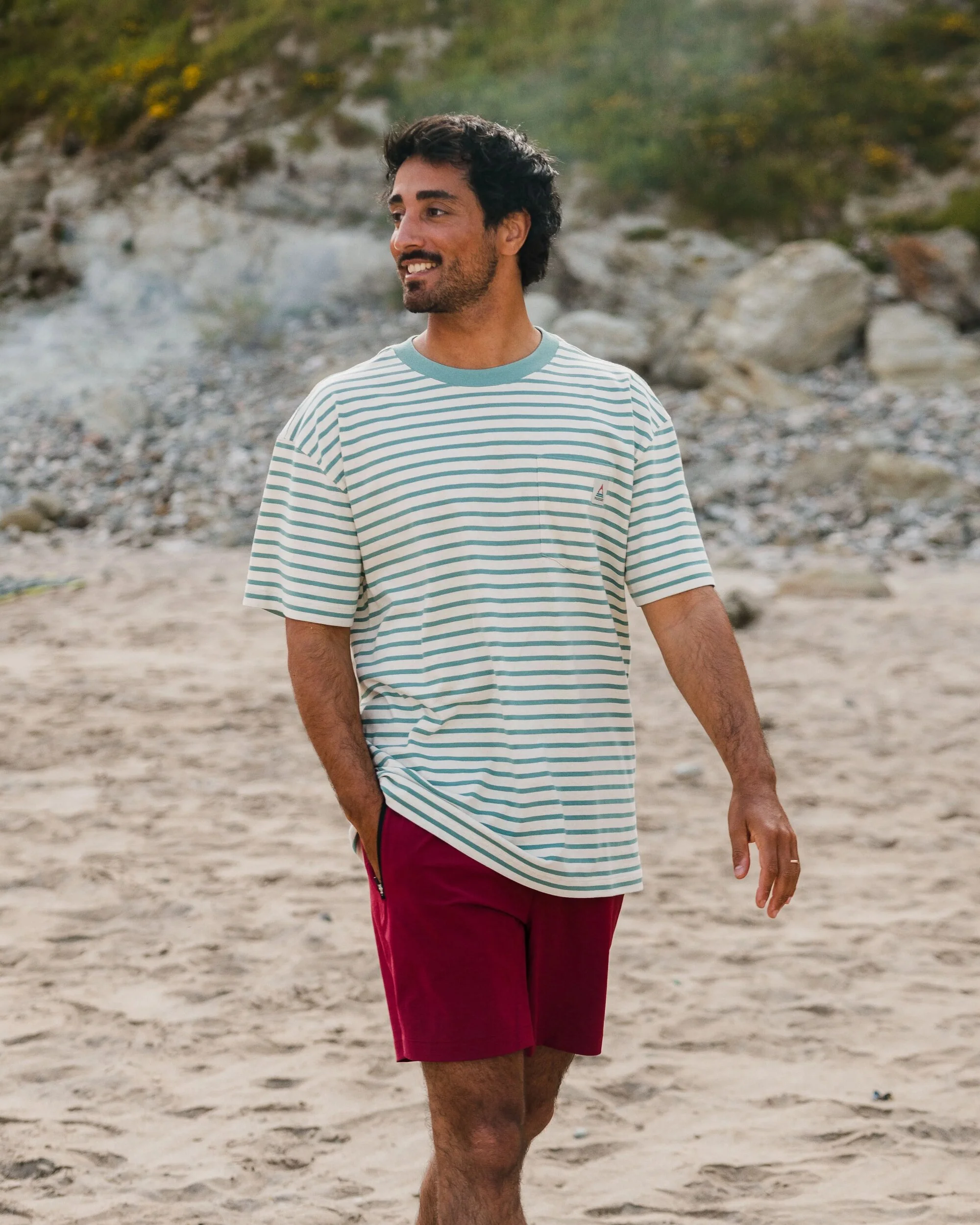 Zen Relaxed Fit T-Shirt - Deep Sea Stripe - Image 3