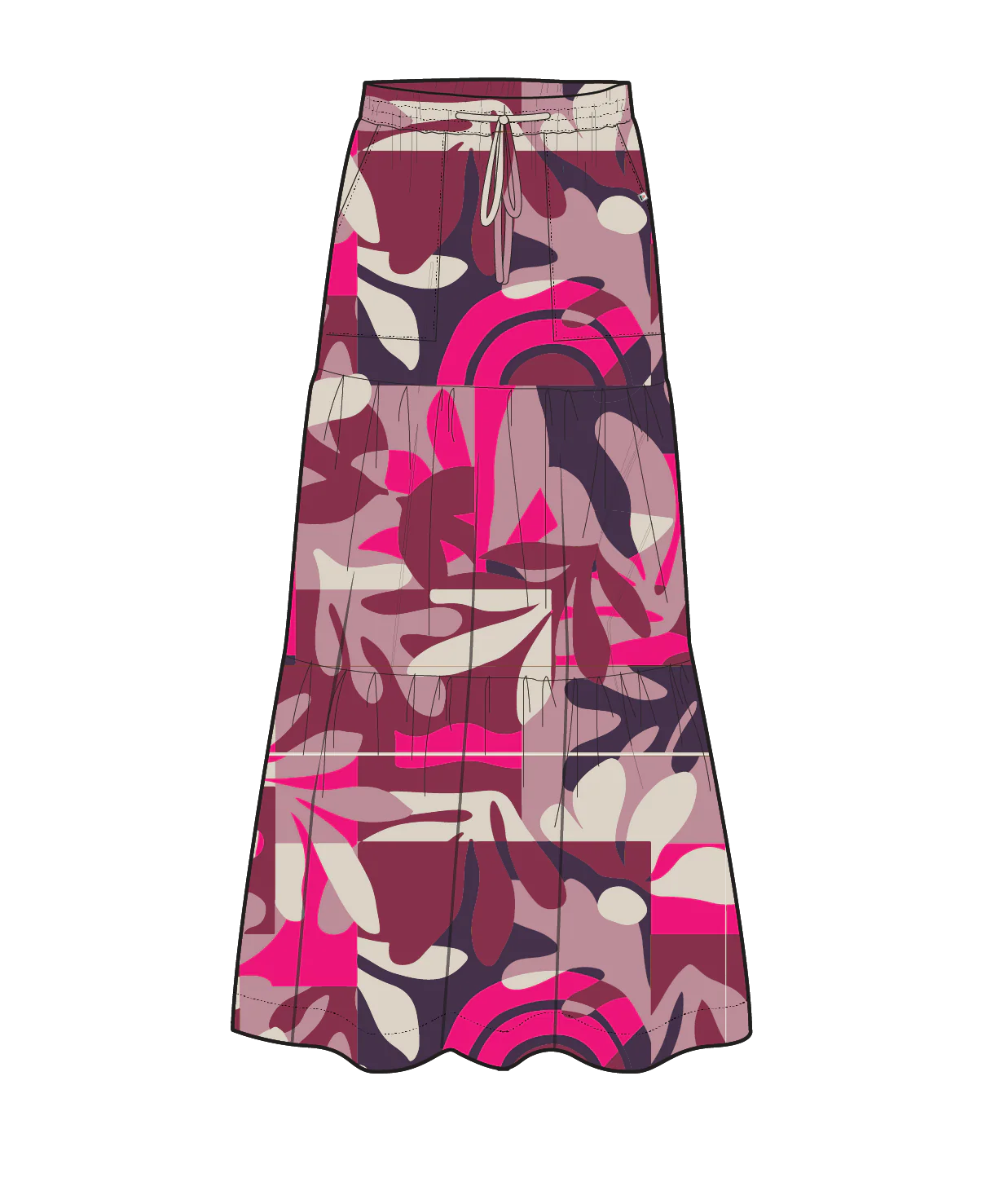 Zephyr Woven Maxi Skirt - Mountain Foliage Cranberry - Image 6